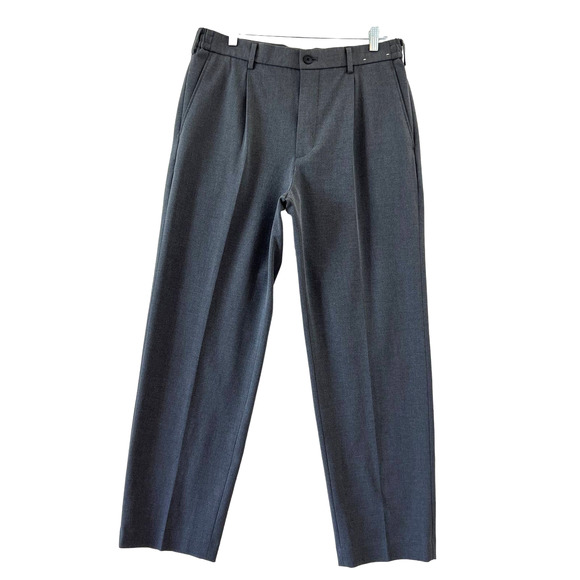 Uniqlo Other - Uniqlo Grey Pleated Wide Leg Trouser Pants Mens Size Large 33 - 36 Inch Waist